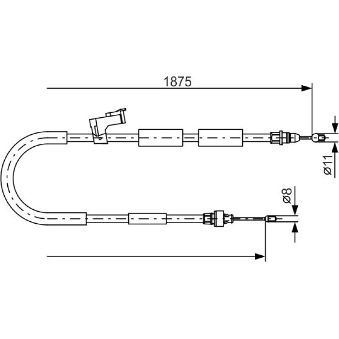 BOSCH 1 987 482 057 Seilzug, Feststellbremse BOSCH 1 987 482 057 Seilzug, Feststellbremse