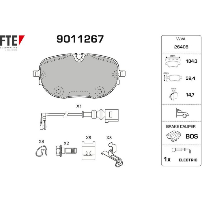 FTE 9011267 Bremsbelagsatz, Scheibenbremse FTE 9011267 Bremsbelagsatz, Scheibenbremse