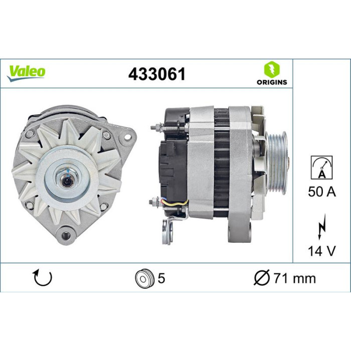 Valeo 433061 Generator ORIGINS - NEW O.E. TECHNOLOGIE Valeo 433061 Generator ORIGINS - NEW O.E. TECHNOLOGIE