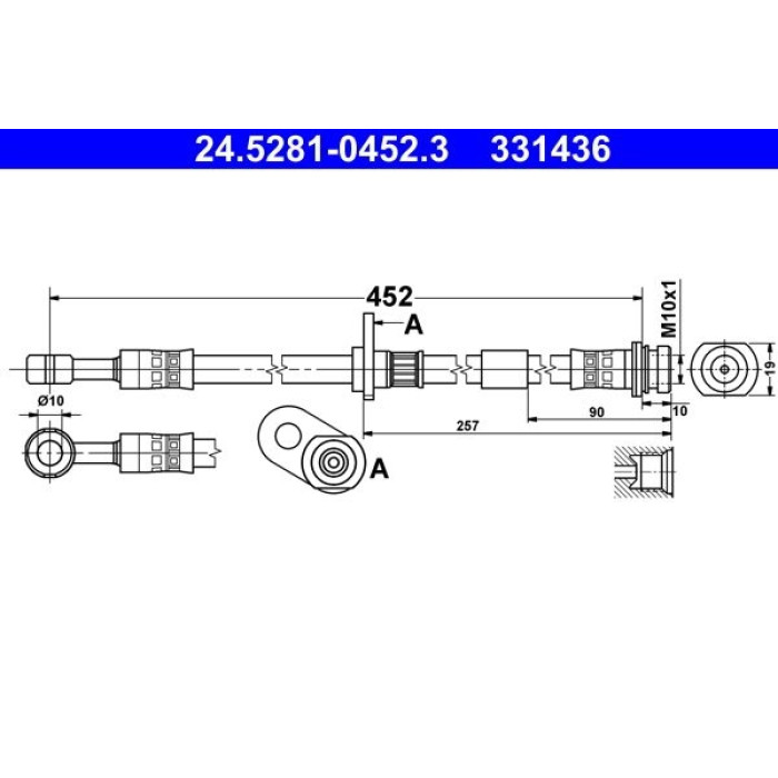 ATE 24.5281-0452.3 Bremsschlauch ATE 24.5281-0452.3 Bremsschlauch
