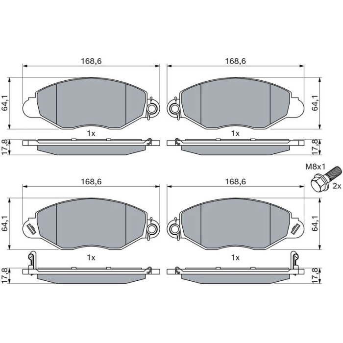 BOSCH 0 986 494 037 Bremsbelagsatz, Scheibenbremse BOSCH 0 986 494 037 Bremsbelagsatz, Scheibenbremse