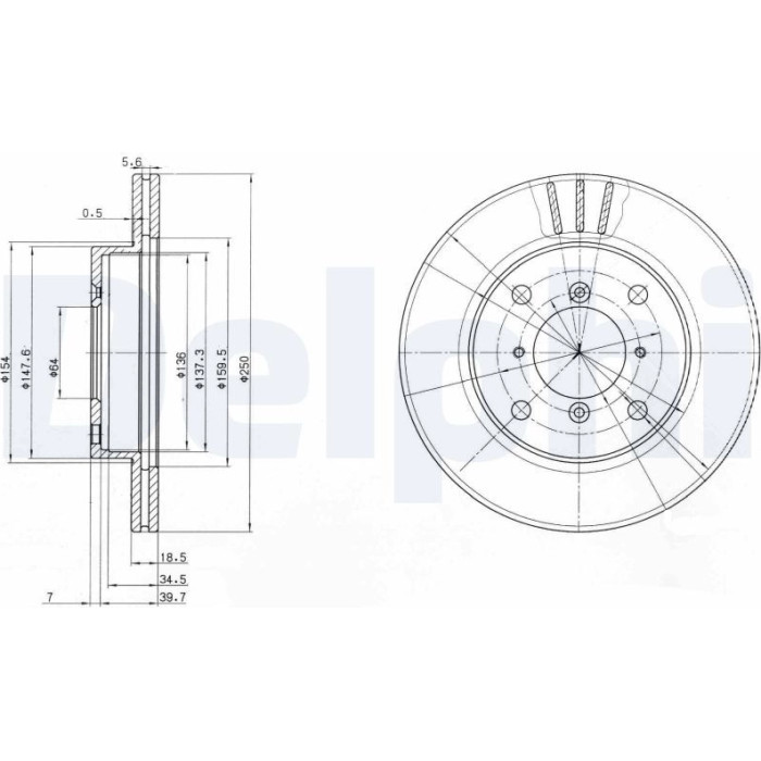 Delphi BG2583 Bremsscheibe Delphi BG2583 Bremsscheibe
