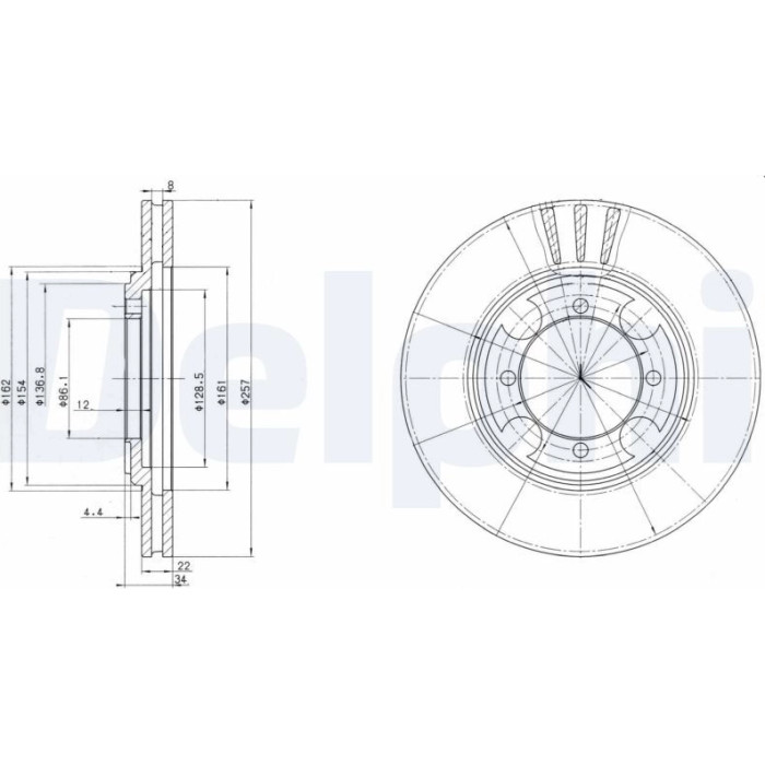 2x Delphi BG2628 Bremsscheibe 2 x