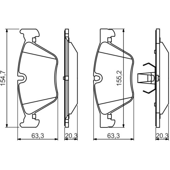 BOSCH 0 986 494 705 Bremsbelagsatz, Scheibenbremse BOSCH 0 986 494 705 Bremsbelagsatz, Scheibenbremse
