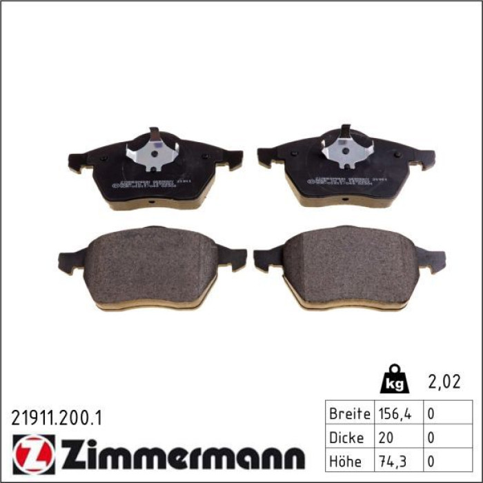 Bremsbelagsatz, Scheibenbremse 21911.200.1 Bremsbelagsatz, Scheibenbremse 21911.200.1