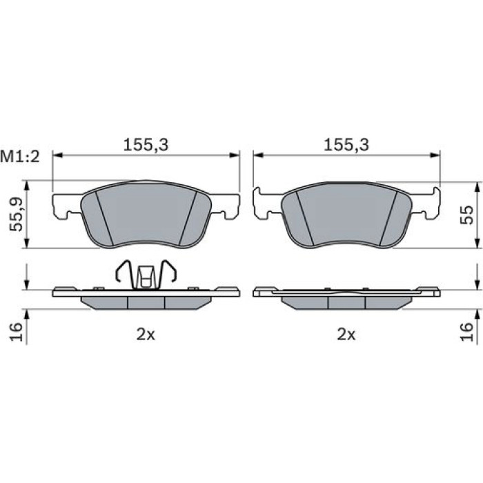 BOSCH 0 986 424 867 Bremsbelagsatz, Scheibenbremse BOSCH 0 986 424 867 Bremsbelagsatz, Scheibenbremse