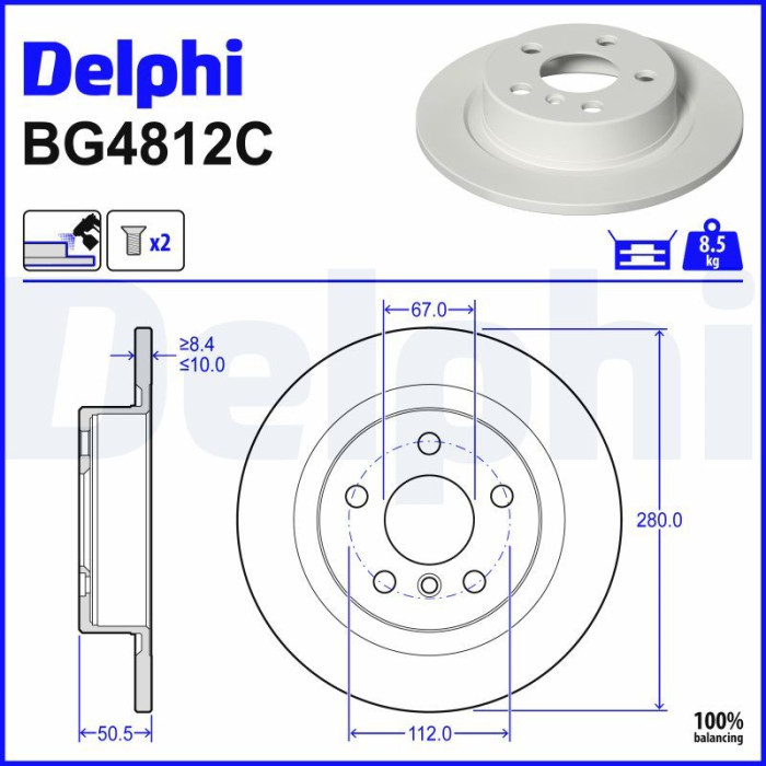 Delphi BG4812C Bremsscheibe Delphi BG4812C Bremsscheibe