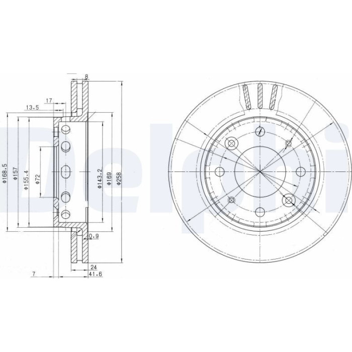 Delphi BG3335 Bremsscheibe Delphi BG3335 Bremsscheibe