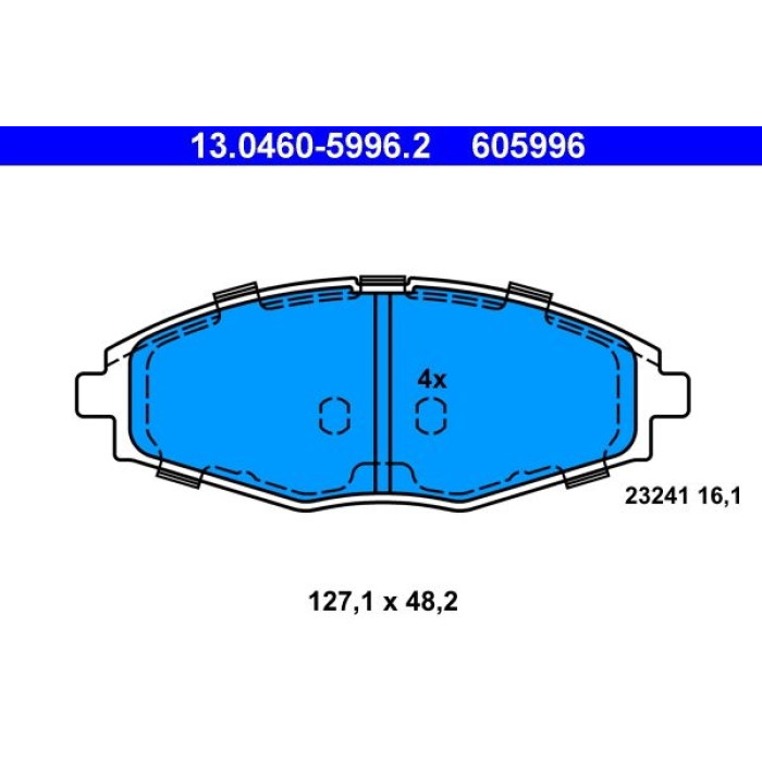 ATE 13.0460-5996.2 Bremsbelagsatz, Scheibenbremse ATE 13.0460-5996.2 Bremsbelagsatz, Scheibenbremse
