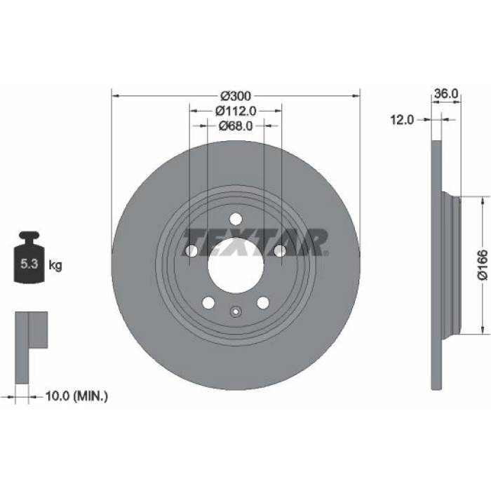 Textar 92282803 Bremsscheibe PRO Textar 92282803 Bremsscheibe PRO