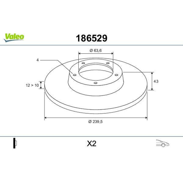Valeo 186529 Bremsscheibe Valeo 186529 Bremsscheibe
