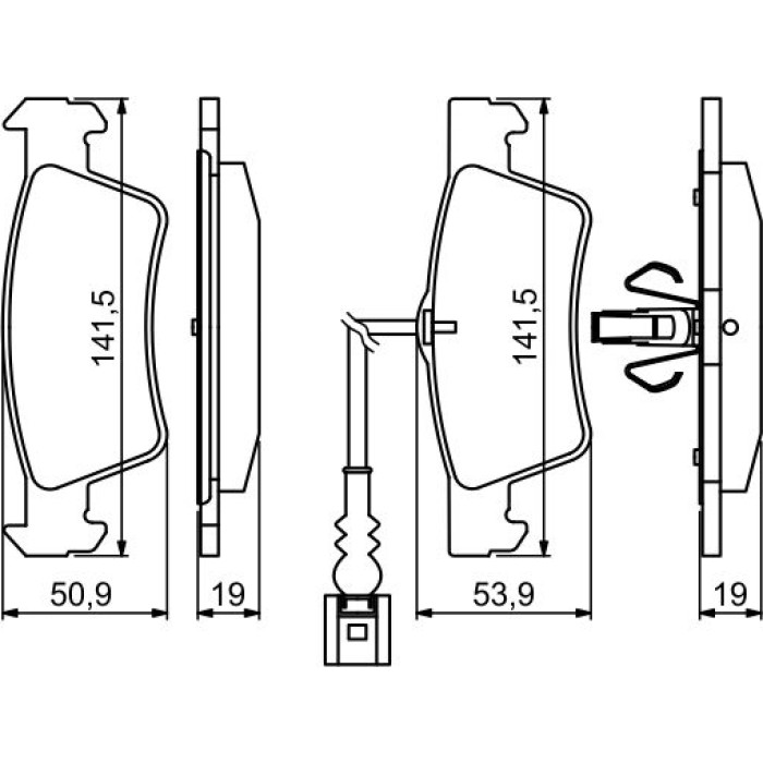 BOSCH 0 986 494 219 Bremsbelagsatz, Scheibenbremse