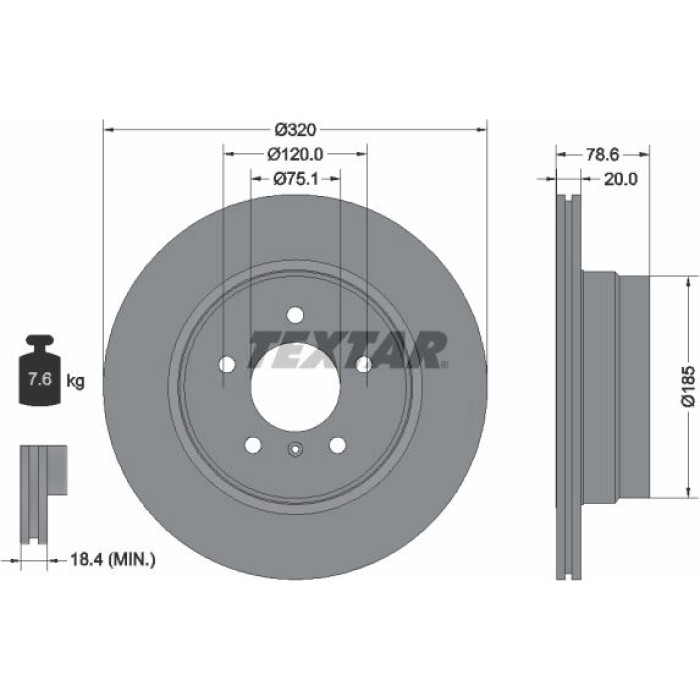 Textar 92161103 Bremsscheibe PRO Textar 92161103 Bremsscheibe PRO
