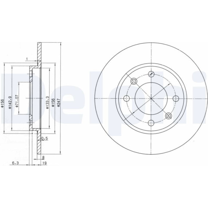 Delphi BG2800C Bremsscheibe Delphi BG2800C Bremsscheibe
