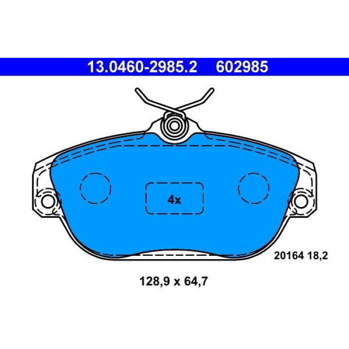 ATE 13.0460-2985.2 Bremsbelagsatz, Scheibenbremse ATE 13.0460-2985.2 Bremsbelagsatz, Scheibenbremse