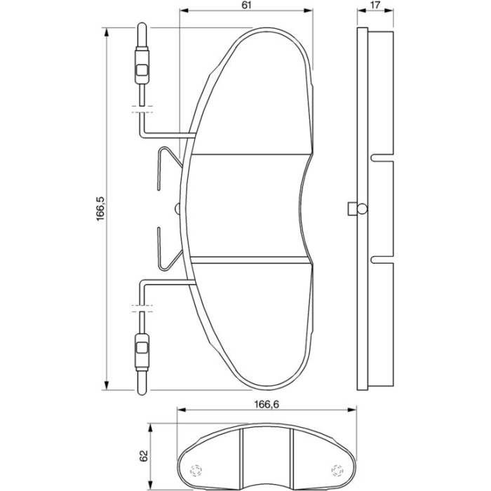 BOSCH 0 986 424 080 Bremsbelagsatz, Scheibenbremse