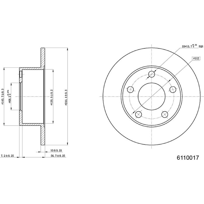 Metzger 6110017 Bremsscheibe