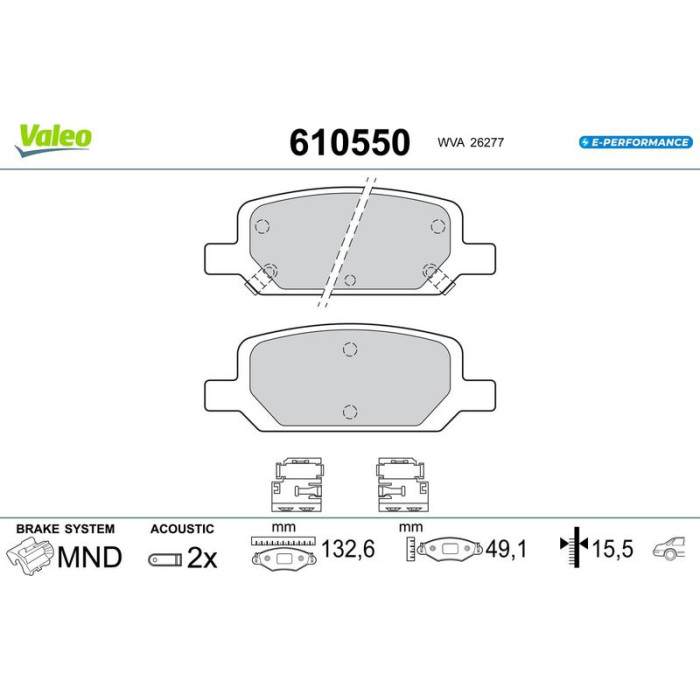 Valeo 610550 Bremsbelagsatz, Scheibenbremse E-PERFORMANCE Valeo 610550 Bremsbelagsatz, Scheibenbremse E-PERFORMANCE