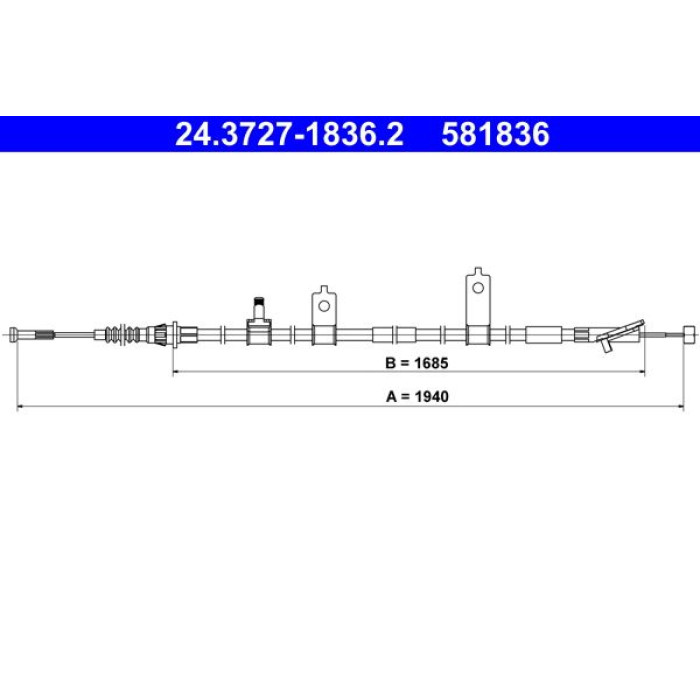 ATE 24.3727-1836.2 Seilzug, Feststellbremse