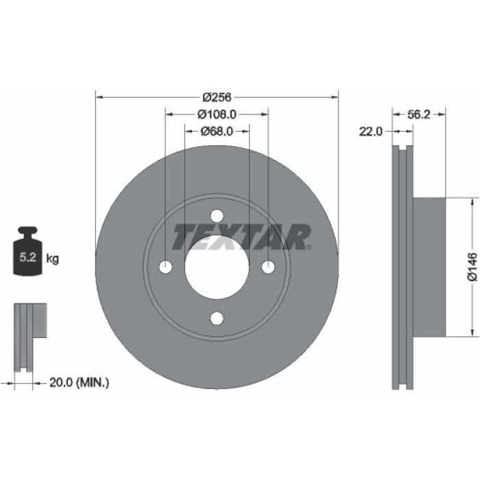 Textar 92054200 Bremsscheibe Textar 92054200 Bremsscheibe