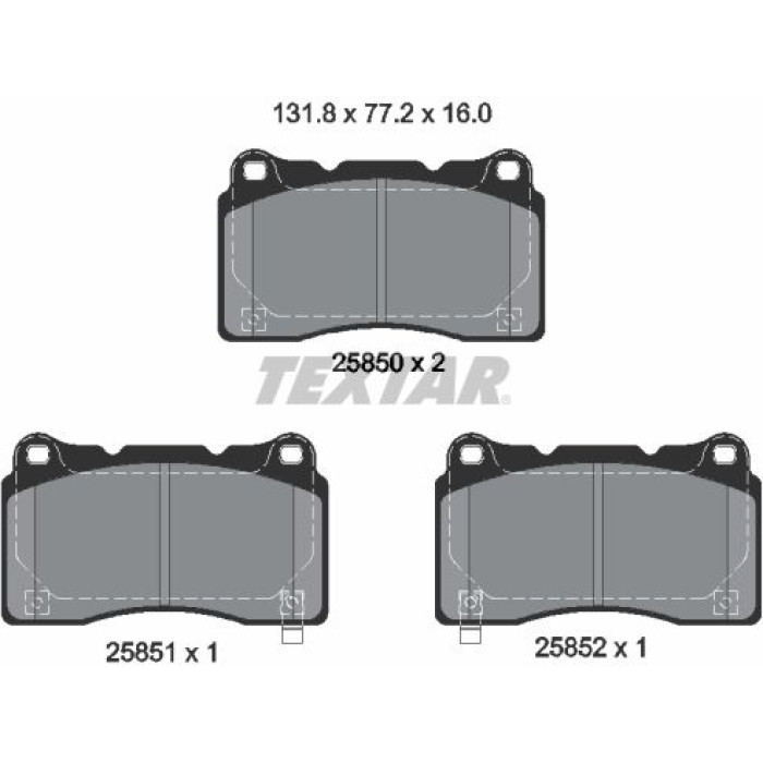 Textar 2585001 Bremsbelagsatz, Scheibenbremse Q+ Textar 2585001 Bremsbelagsatz, Scheibenbremse Q+