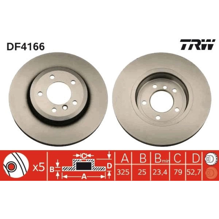 TRW DF4166 Bremsscheibe TRW DF4166 Bremsscheibe