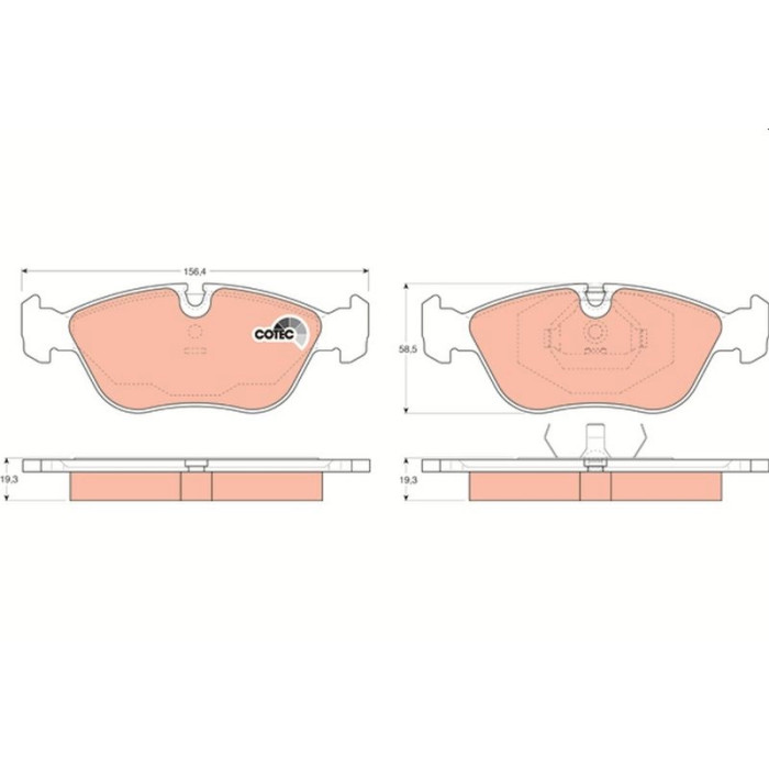 TRW GDB1159 Bremsbelagsatz, Scheibenbremse COTEC TRW GDB1159 Bremsbelagsatz, Scheibenbremse COTEC