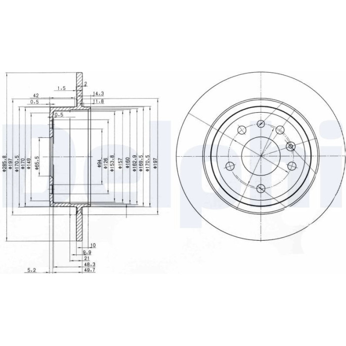 Delphi BG3908 Bremsscheibe Delphi BG3908 Bremsscheibe