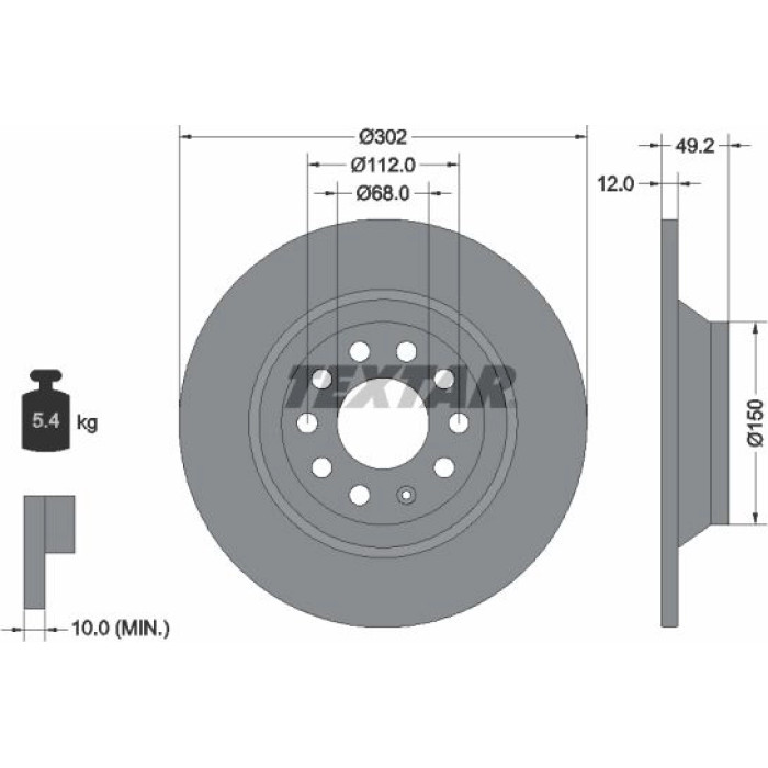Textar 92132503 Bremsscheibe PRO Textar 92132503 Bremsscheibe PRO