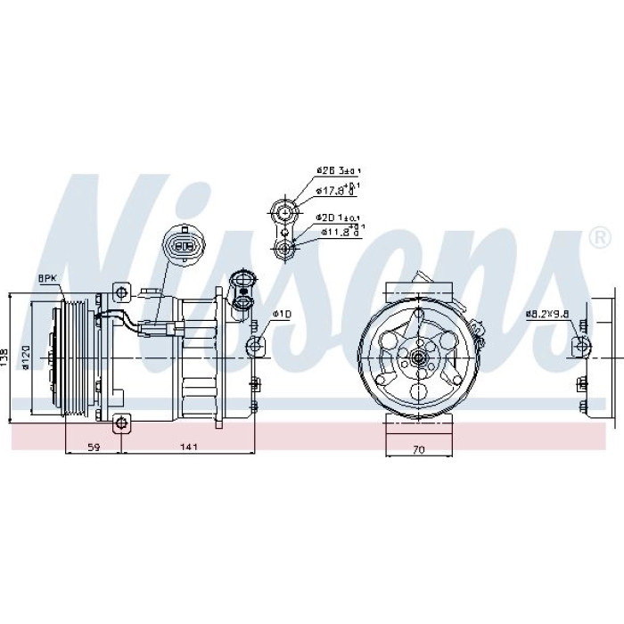 Nissens 89124 Kompressor, Klimaanlage FIRST FIT