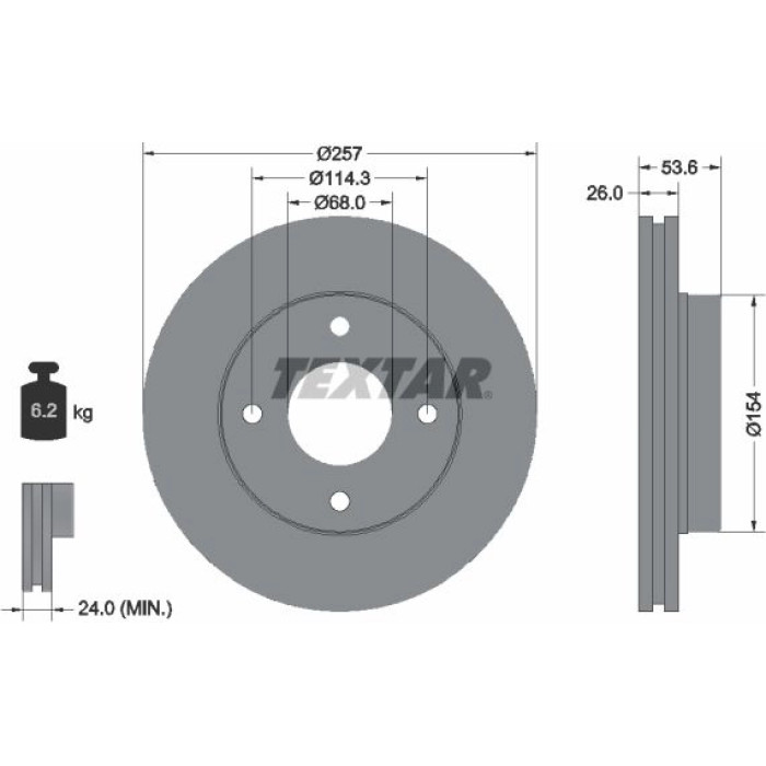 Textar 92253103 Bremsscheibe PRO Textar 92253103 Bremsscheibe PRO