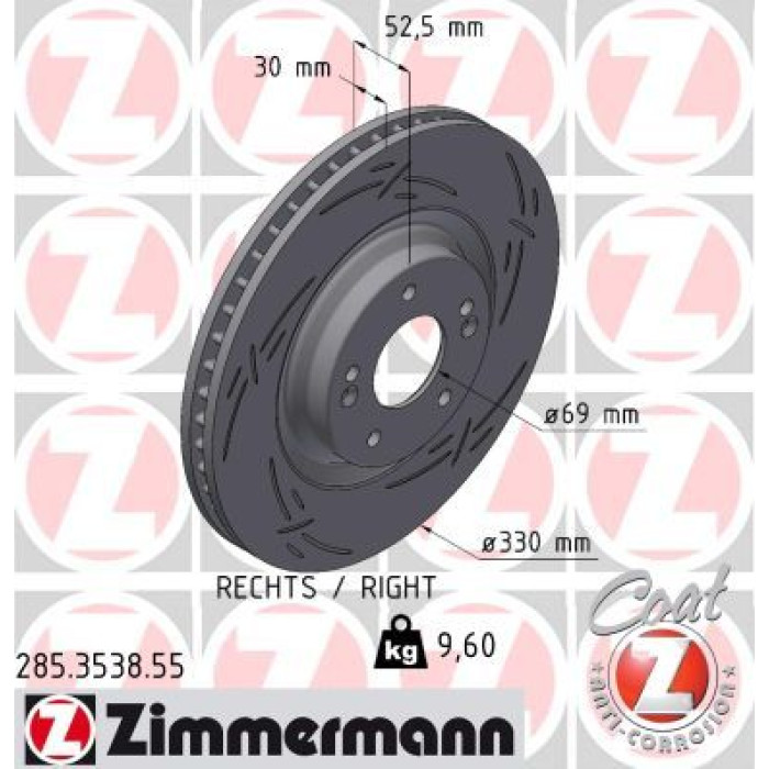 Zimmermann 285.3538.55 Bremsscheibe BLACK Z Zimmermann 285.3538.55 Bremsscheibe BLACK Z