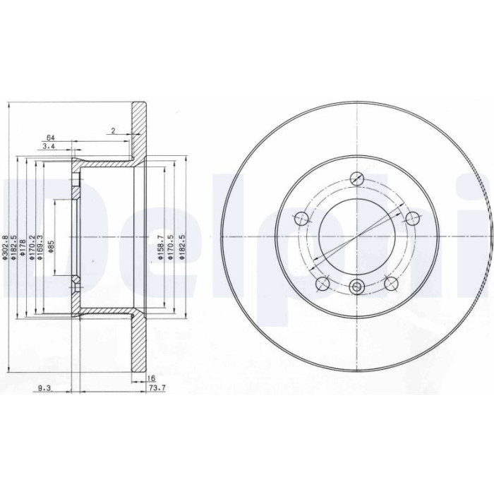 Delphi BG2556 Bremsscheibe Delphi BG2556 Bremsscheibe