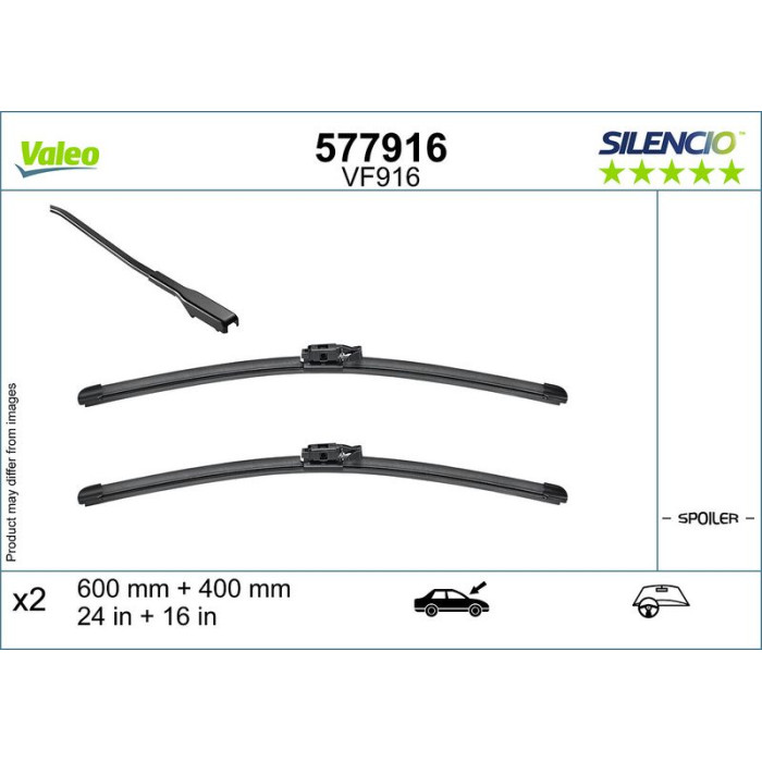 Valeo 577916 Wischblatt SILENCIO FLAT BLADE SET Valeo 577916 Wischblatt SILENCIO FLAT BLADE SET