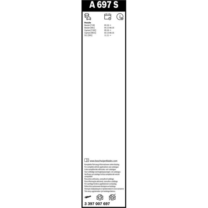 BOSCH A 697 S Scheibenwischer Aerotwin 3 397 007 697 BOSCH A 697 S Scheibenwischer Aerotwin 3 397 007 697