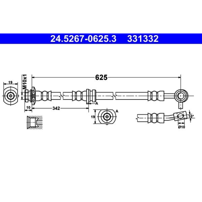 ATE 24.5267-0625.3 Bremsschlauch ATE 24.5267-0625.3 Bremsschlauch