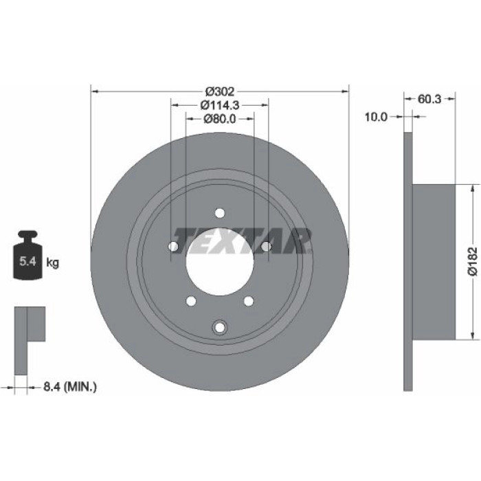 Textar 92177303 Bremsscheibe PRO Textar 92177303 Bremsscheibe PRO
