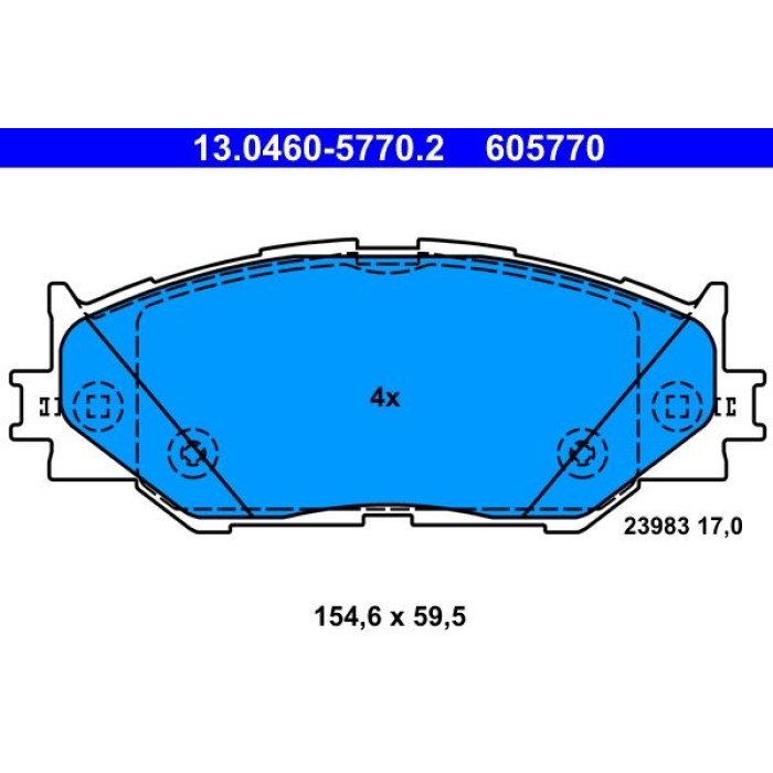 ATE 13.0460-5770.2 Bremsbelagsatz, Scheibenbremse ATE 13.0460-5770.2 Bremsbelagsatz, Scheibenbremse