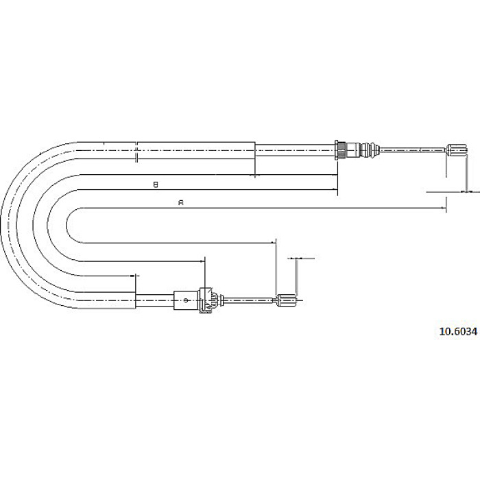 Metzger 10.6034 Seilzug, Feststellbremse Metzger 10.6034 Seilzug, Feststellbremse