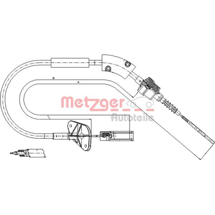 Metzger 12.7202 Seilzug, Kupplungsbetätigung Metzger 12.7202 Seilzug, Kupplungsbetätigung