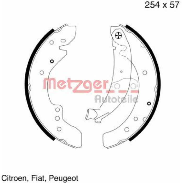 Metzger MG 619 Bremsbackensatz Metzger MG 619 Bremsbackensatz