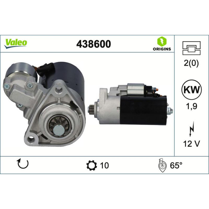 Valeo 438600 Starter ORIGINS - NEW O.E. TECHNOLOGIE Valeo 438600 Starter ORIGINS - NEW O.E. TECHNOLOGIE