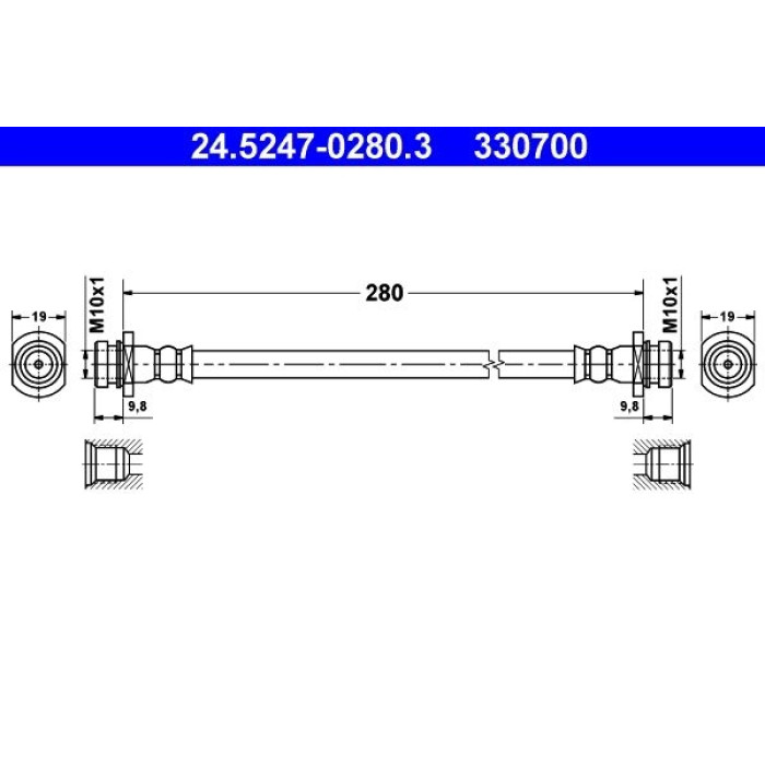 ATE 24.5247-0280.3 Bremsschlauch ATE 24.5247-0280.3 Bremsschlauch