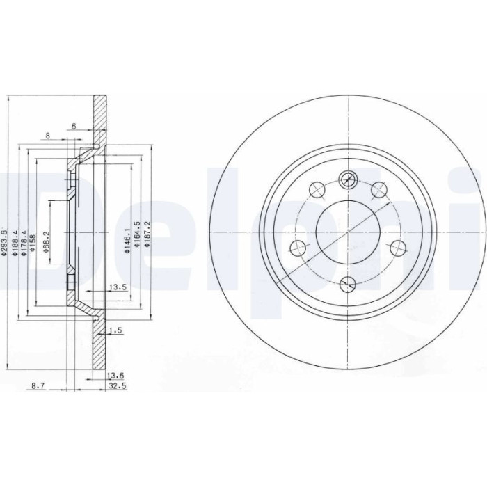 Delphi BG3518 Bremsscheibe Delphi BG3518 Bremsscheibe
