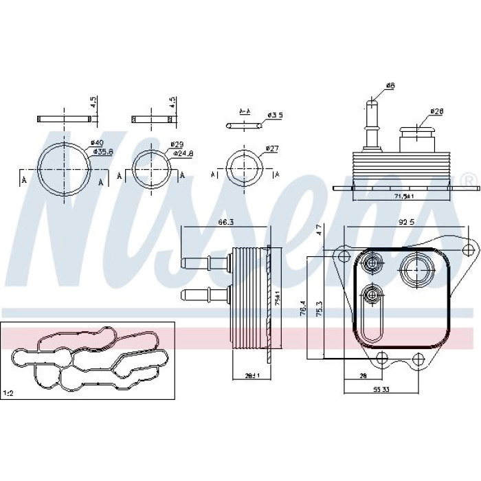 Nissens 91122 Ölkühler, Motoröl FIRST FIT Nissens 91122 Ölkühler, Motoröl FIRST FIT