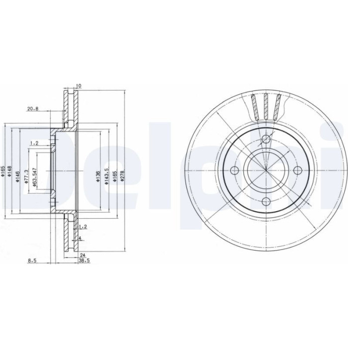 Delphi BG3056 Bremsscheibe Delphi BG3056 Bremsscheibe