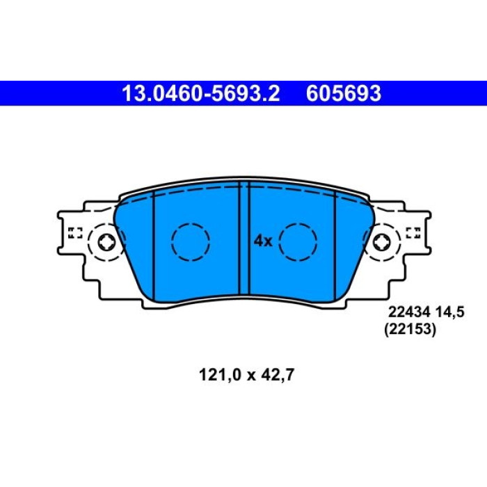 ATE 13.0460-5693.2 Bremsbelagsatz, Scheibenbremse
