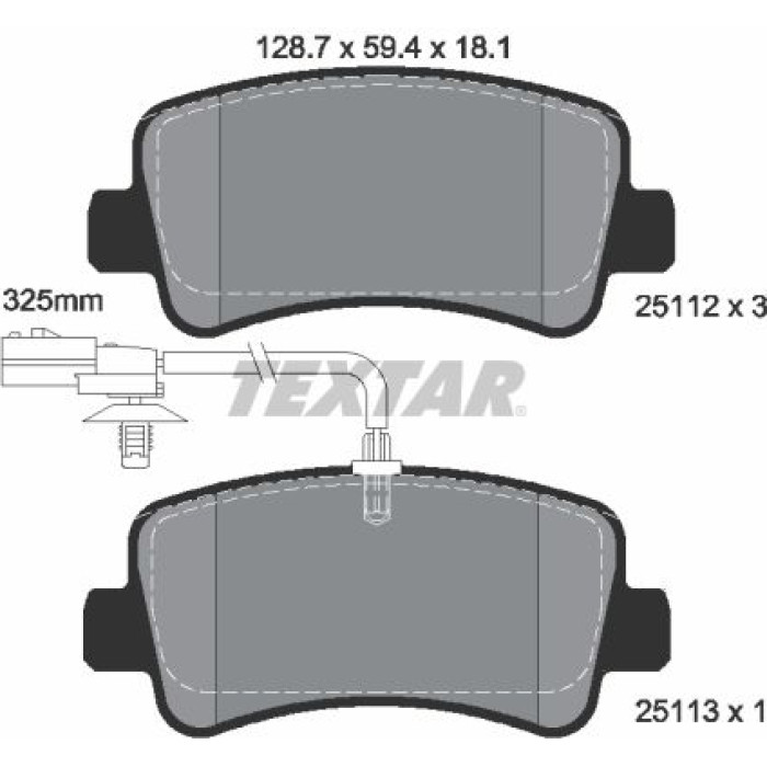 Textar 2511201 Bremsbelagsatz, Scheibenbremse Q+