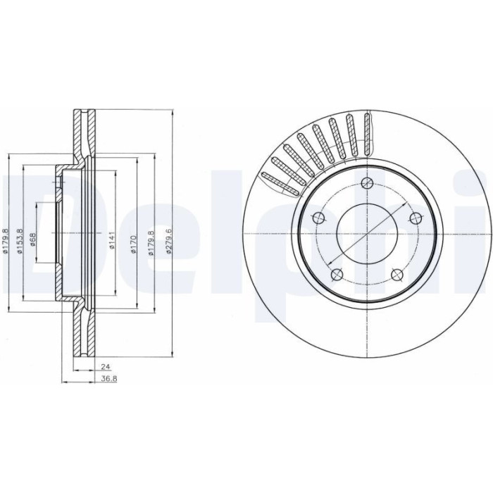 Delphi BG4282 Bremsscheibe Delphi BG4282 Bremsscheibe