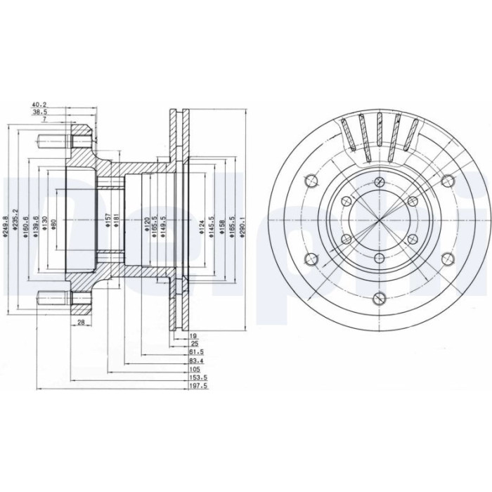 Delphi BG9453 Bremsscheibe Delphi BG9453 Bremsscheibe